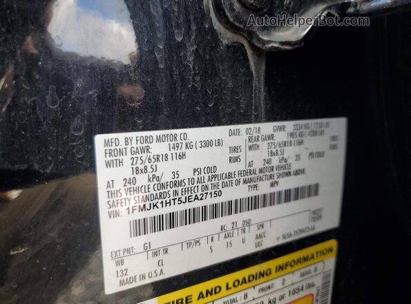 1FMJK1HT5JEA27150 2018 FORD EXPEDITION Black 