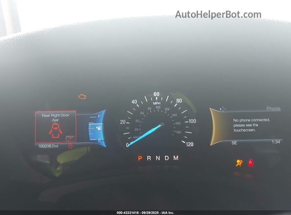 1FMJK1HT8GEF50400 2016 FORD EXPEDITION EL Серый Вид задних сидений
