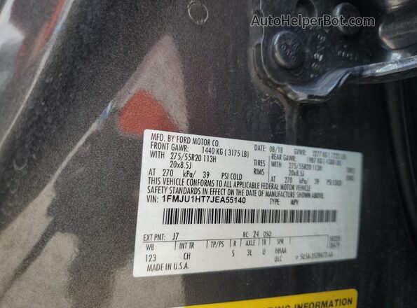1FMJU1HT7JEA55140 2018 FORD EXPEDITION Charcoal 
