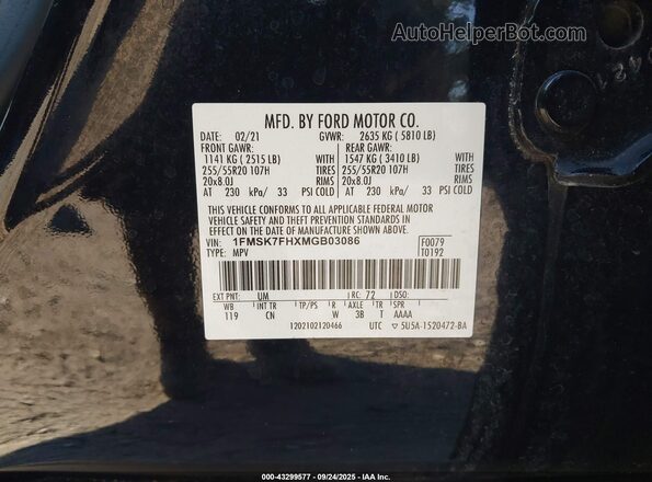 1FMSK7FHXMGB03086 2021 FORD FORD EXPLORER Black 