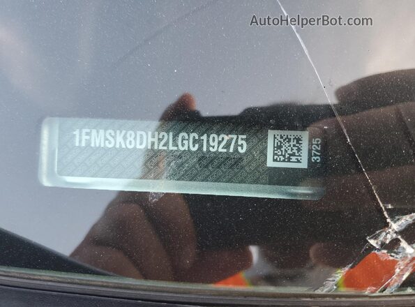 1FMSK8DH2LGC19275 2020 FORD FORD EXPLORER Silver VIN კოდის სტიკერის ხედი