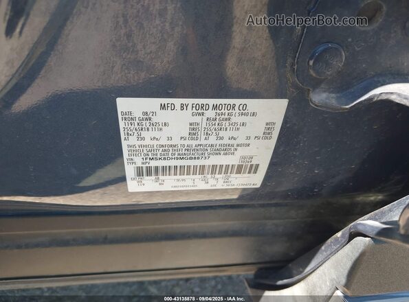 1FMSK8DH9MGB88737 2021 FORD FORD EXPLORER Blue 