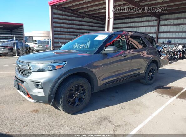 1FMSK8JH9NGC45802 2022 FORD FORD EXPLORER Gray Առջևի ձախ երեք քառորդ տեսարան