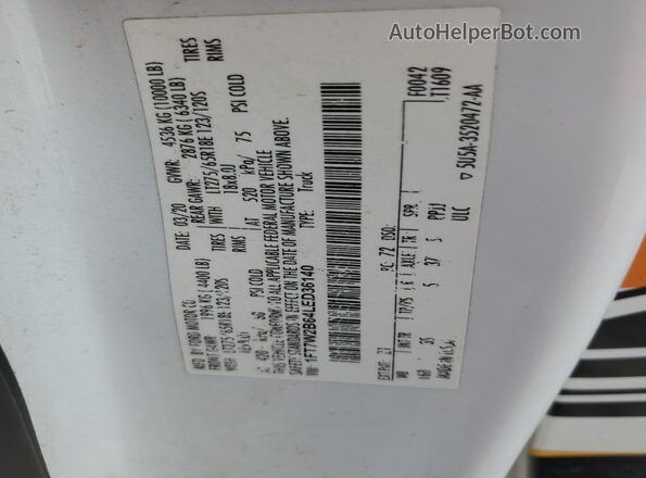 1FT7W2B64LED36140 2020 FORD F250 White Vista del compartimento del motor