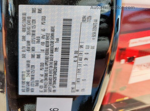 1FT8W2BT0RED01663 2024 FORD F250 Black 