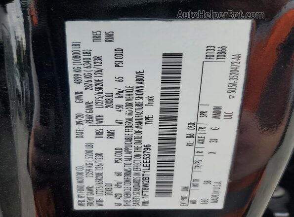 1FT8W2BT1LEE53796 2020 FORD F250 Black ძრავის განყოფილების ხედი