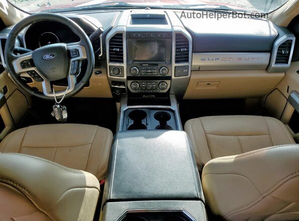 1FT8W2BT2LEC28352 2020 FORD F250 Maroon Dashboard view