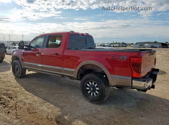 1FT8W2BT2LEC28352 2020 FORD F250 Maroon Rear left