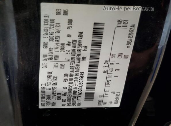 1FT8W3B63JEC85849 2018 FORD F350 Black 