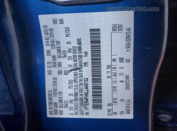 1FTER4FH6LLA65132 2020 FORD RANG Синий Вид подкапотного пространства