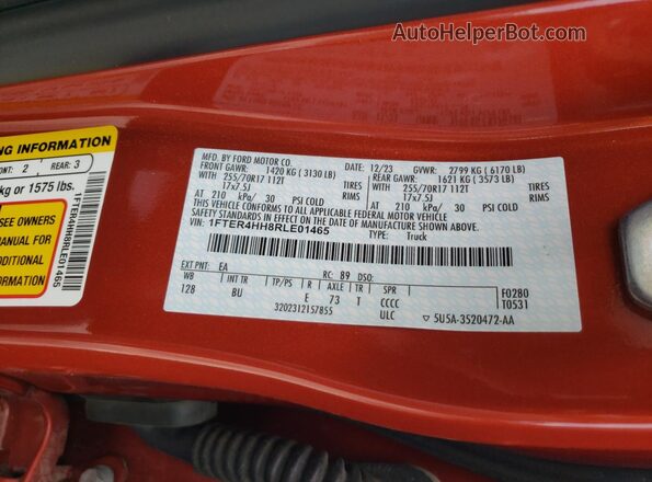 1FTER4HH8RLE01465 2024 FORD RANG Red 