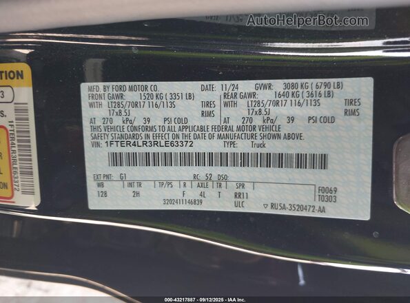 1FTER4LR3RLE63372 2024 FORD RANG Black 