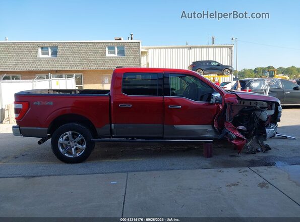 1FTFW1ED4NFB06725 2022 FORD F150 Red Vista interior trasera