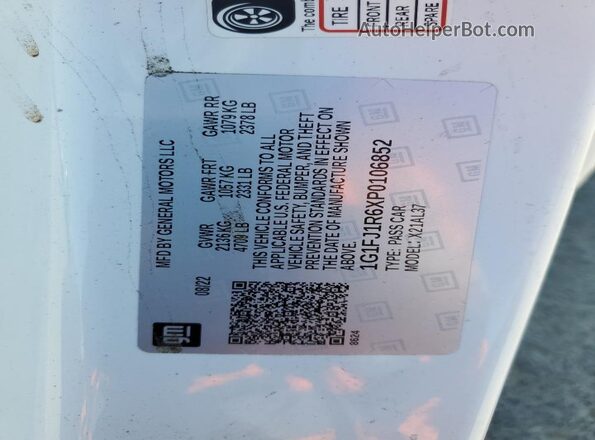 1G1FJ1R6XP0106852 2023 CHEVROLET CAMARO White Vista del compartimento del motor