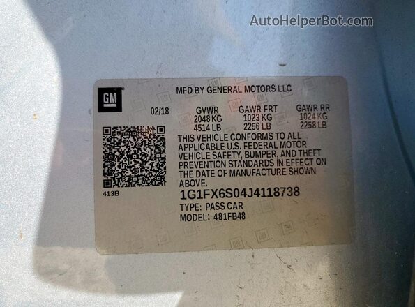 1G1FX6S04J4118738 2018 CHEVROLET BOLT Blue 