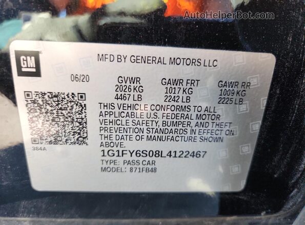 1G1FY6S08L4122467 2020 CHEVROLET BOLT Black Engine compartment view