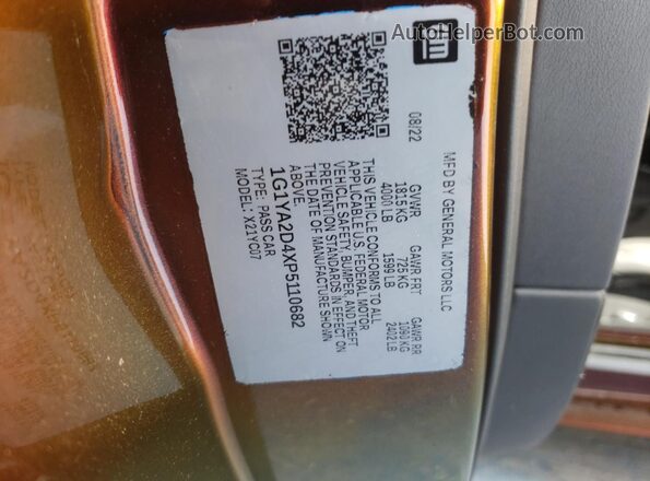 1G1YA2D4XP5110682 2023 CHEVROLET CORVETTE Orange 