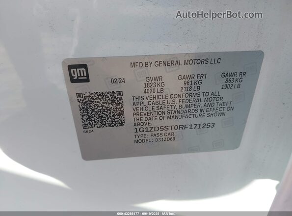 1G1ZD5ST0RF171253 2024 CHEVROLET MALIBU White Engine compartment view