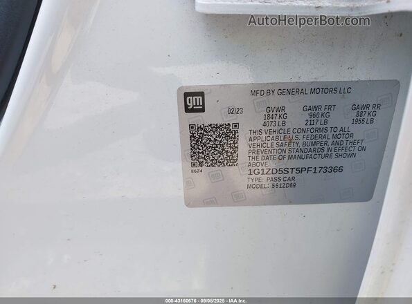 1G1ZD5ST5PF173366 2023 CHEVROLET MALIBU White Engine compartment view
