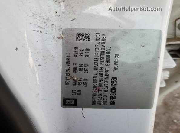 1G4PR5SKXH4122588 2017 BUICK VERANO White Widok komory silnika