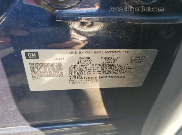 1G6AR5SS2K0101536 2019 CADILLAC CTS Blue Շարժիչի բաժամունքի տեսք