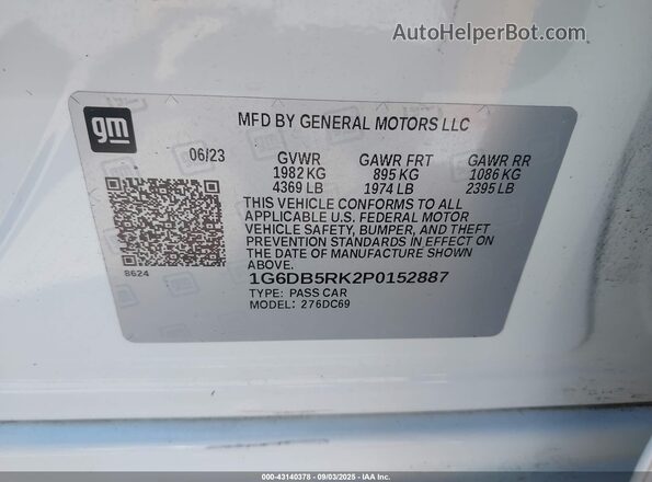 1G6DB5RK2P0152887 2023 CADILLAC CT4 Белый 