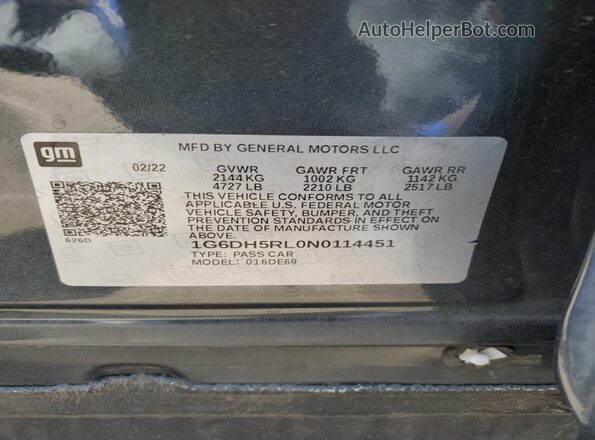 1G6DH5RL0N0114451 2022 CADILLAC CT4 Gray 