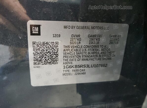 1G6KB5RS3LU107662 2020 CADILLAC CT6 Черный Вид подкапотного пространства