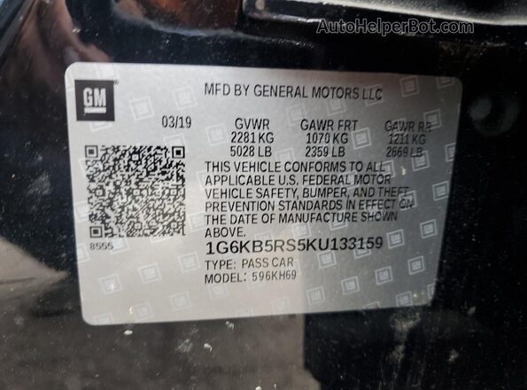 1G6KB5RS5KU133159 2019 CADILLAC CT6 Black 