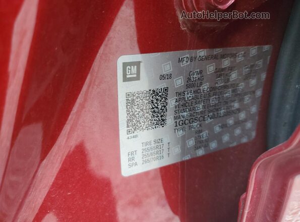 1GCGSCEN0J1305539 2018 CHEVROLET COLORADO Red 