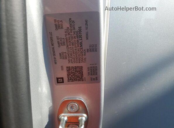 1GCGSCEN9L1207001 2020 CHEVROLET COLORADO Silver Engine compartment view