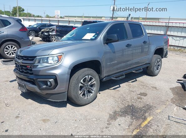 1GCGSDEN7M1221860 2021 CHEVROLET COLORADO Gray წინა მარცხენა ხედი სამი მეოთხედიდან