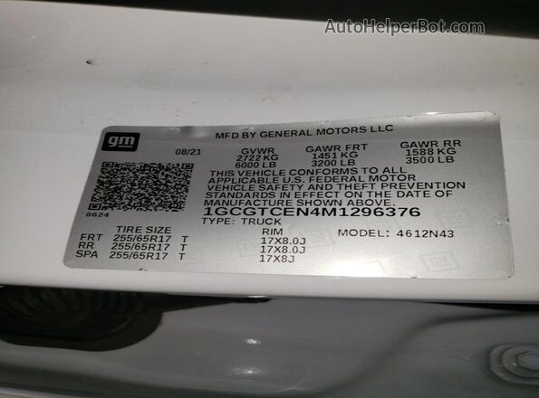 1GCGTCEN4M1296376 2021 CHEVROLET COLORADO White 