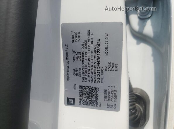 1GCGTDEN7M1233424 2021 CHEVROLET COLORADO White 