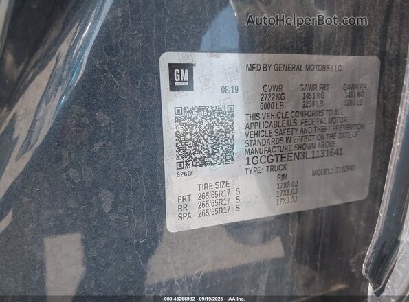 1GCGTEEN3L1131641 2020 CHEVROLET COLORADO Blue Engine compartment view