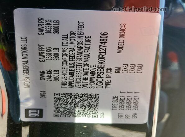 1GCPSBEK0R1274806 2024 CHEVROLET COLORADO Black 