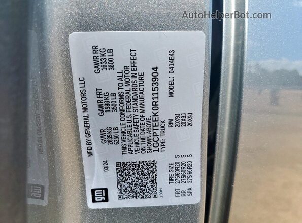 1GCPTEEK0R1153904 2024 CHEVROLET COLORADO Gray 