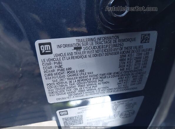 1GCUDJE81PZ198250 2023 CHEVROLET SILVERADO Black Vista del compartimento del motor