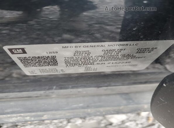 1GKKNMLS2LZ152249 2020 GMC ACADIA Blue Engine compartment view