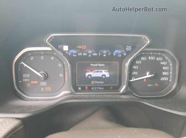 1GKS2DKL3MR100357 2021 GMC YUKON White Вид щитка приладів