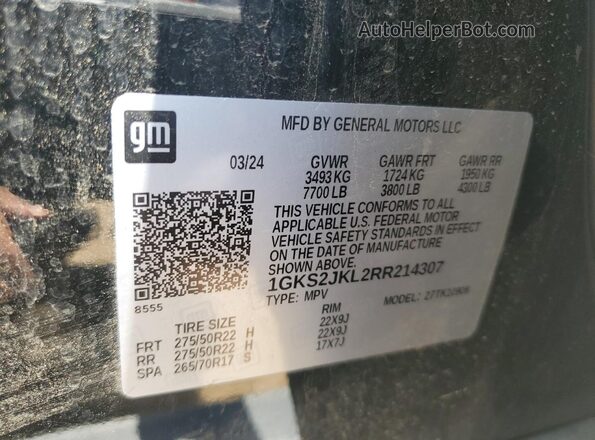 1GKS2JKL2RR214307 2024 GMC YUKON Black 