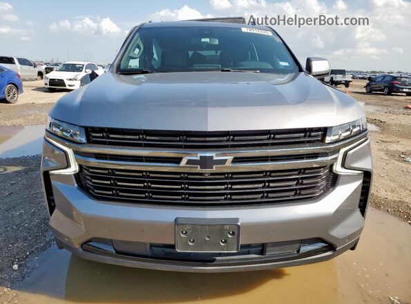 1GNSCRKDXMR487706 2021 CHEVROLET TAHOE Gray Front view
