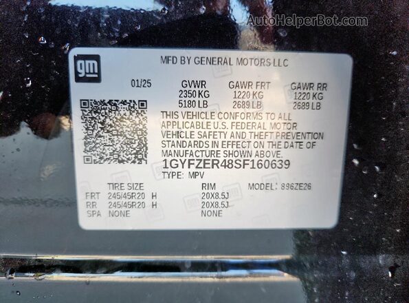 1GYFZER48SF160639 2025 CADILLAC XT4 Black 