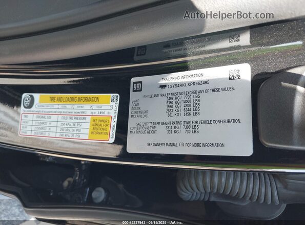 1GYS4RKLXPR562495 2023 CADILLAC ESCALADE Black Engine compartment view