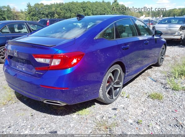 1HGCV1F30NA031015 2022 HONDA ACCORD Синий Задняя правая четверть