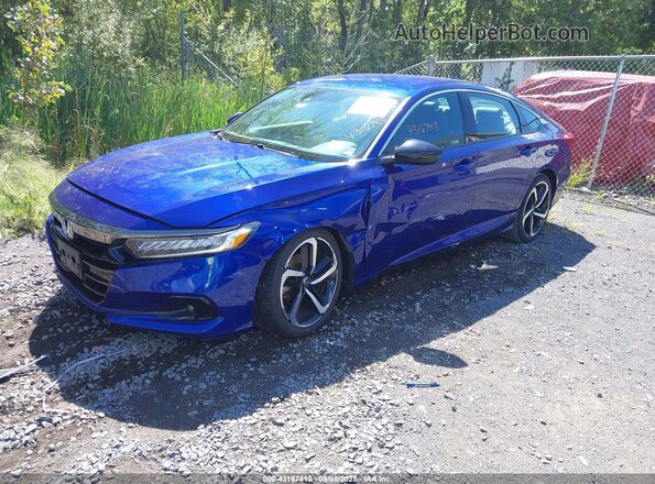 1HGCV1F30NA031015 2022 HONDA ACCORD Синий Передняя левая четверть