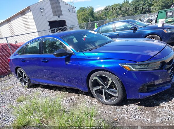 1HGCV1F30NA031015 2022 HONDA ACCORD Синий Вид задней части салона