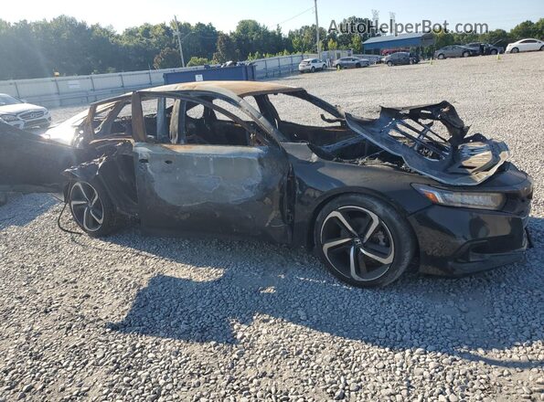 1HGCV1F31KA042942 2019 HONDA ACCORD Черный Передняя правая четверть