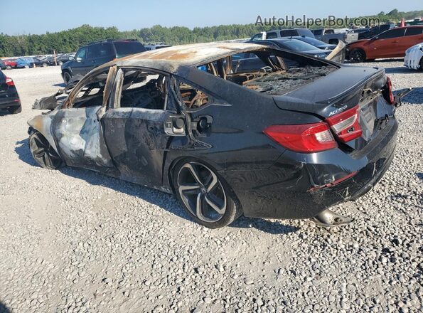 1HGCV1F31KA042942 2019 HONDA ACCORD Черный Задняя левая четверть