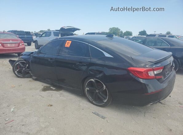 1HGCV1F31KA058090 2019 HONDA ACCORD Black Հետևի ձախ